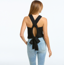 Load image into Gallery viewer, Rib Tie Back Tank Black