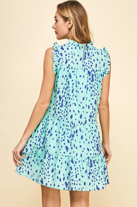 Tonia Tiered Dress Spotted Mint