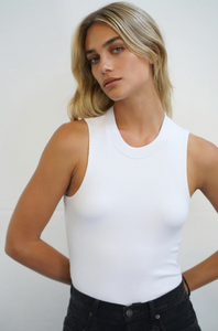 Ribbed Double Layer Top White