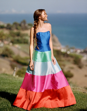 Load image into Gallery viewer, Tasha Dress in Multi Colorblock Gazar