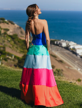 Load image into Gallery viewer, Tasha Dress in Multi Colorblock Gazar