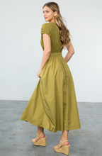 Load image into Gallery viewer, Olexa Poplin Pocket Dress Olive