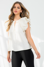 Load image into Gallery viewer, Moseley Poplin Ruffle Sleeve White
