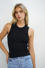 Load image into Gallery viewer, Double Layer Ribed Tank Black