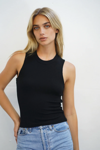 Double Layer Ribed Tank Black