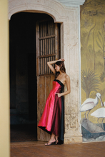 Load image into Gallery viewer, Monet Dress Hot Coral Colorblock