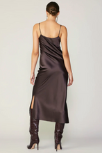 Load image into Gallery viewer, Theron Silk Midi Dress Espresso