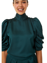 Load image into Gallery viewer, Luella Top Emerald Satin