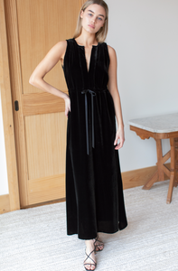 Grecian Keyhole Dress Black Velvet