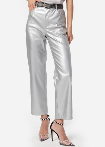 Hanie Vegan Leather Pant Silver