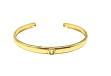 Load image into Gallery viewer, Single Stone Cuff Gold