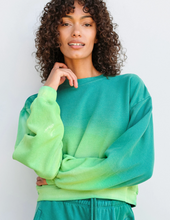 Load image into Gallery viewer, Cropped Sweatshirt Teal Ombre