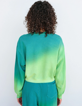 Load image into Gallery viewer, Cropped Sweatshirt Teal Ombre