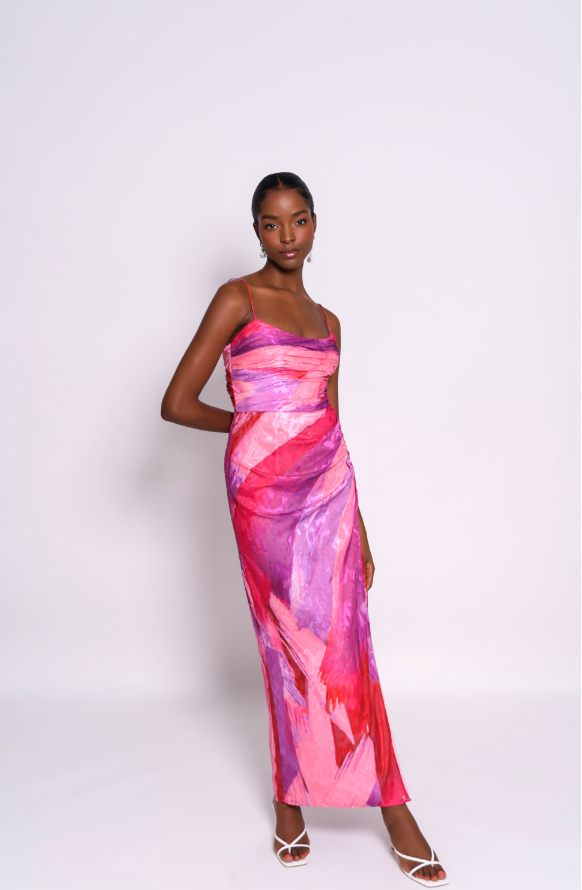 Luxe Gown Pink Swirl Brushstroke