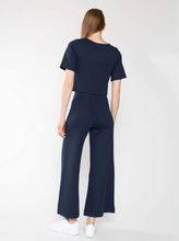 Load image into Gallery viewer, Ponte Knit Wide Cropped Navy