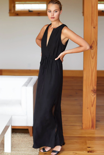 Grecian Keyhole Dress Black
